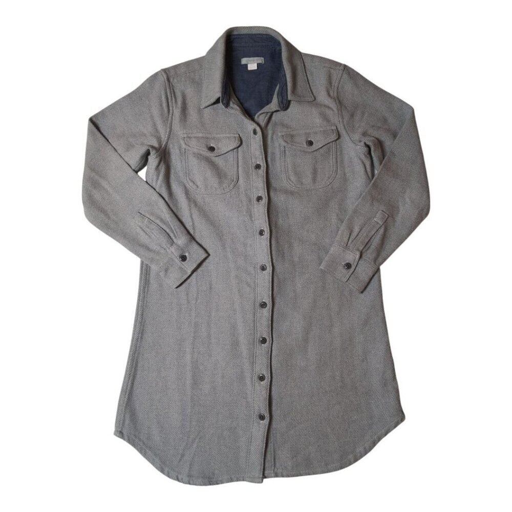 Outerknown Blanket Shirt Dress Tunic Grey Women XS